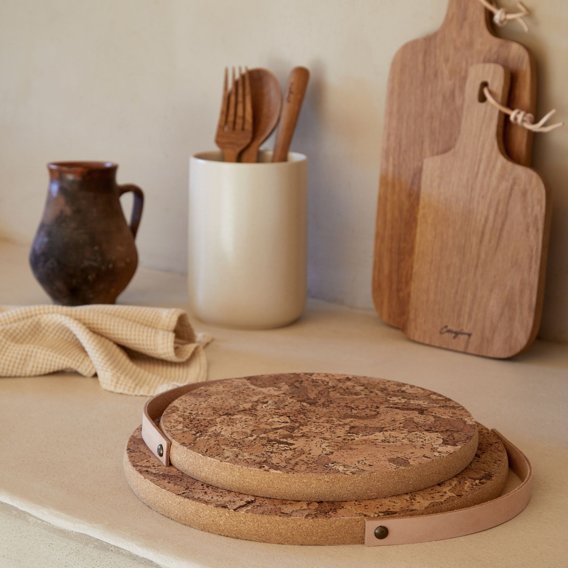 Cork Triver with Leather Handle