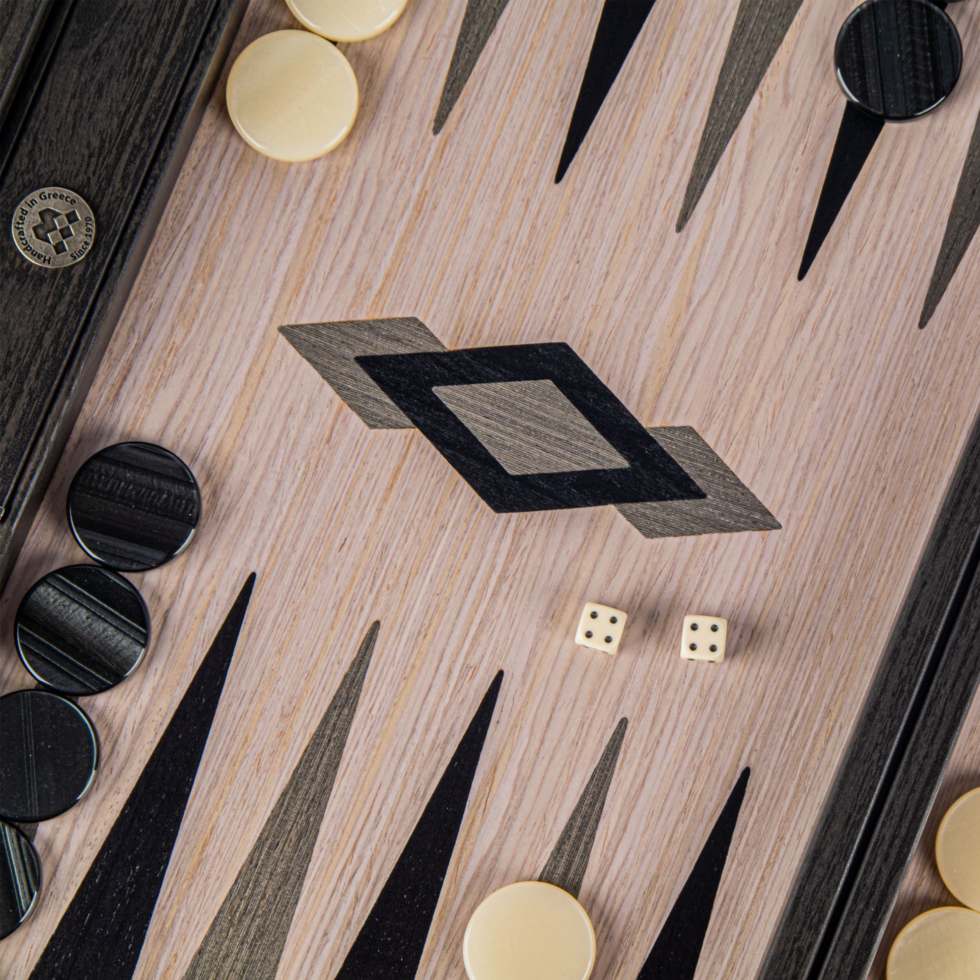 Premium Handcrafted Grid Wood Illusion Backgammon