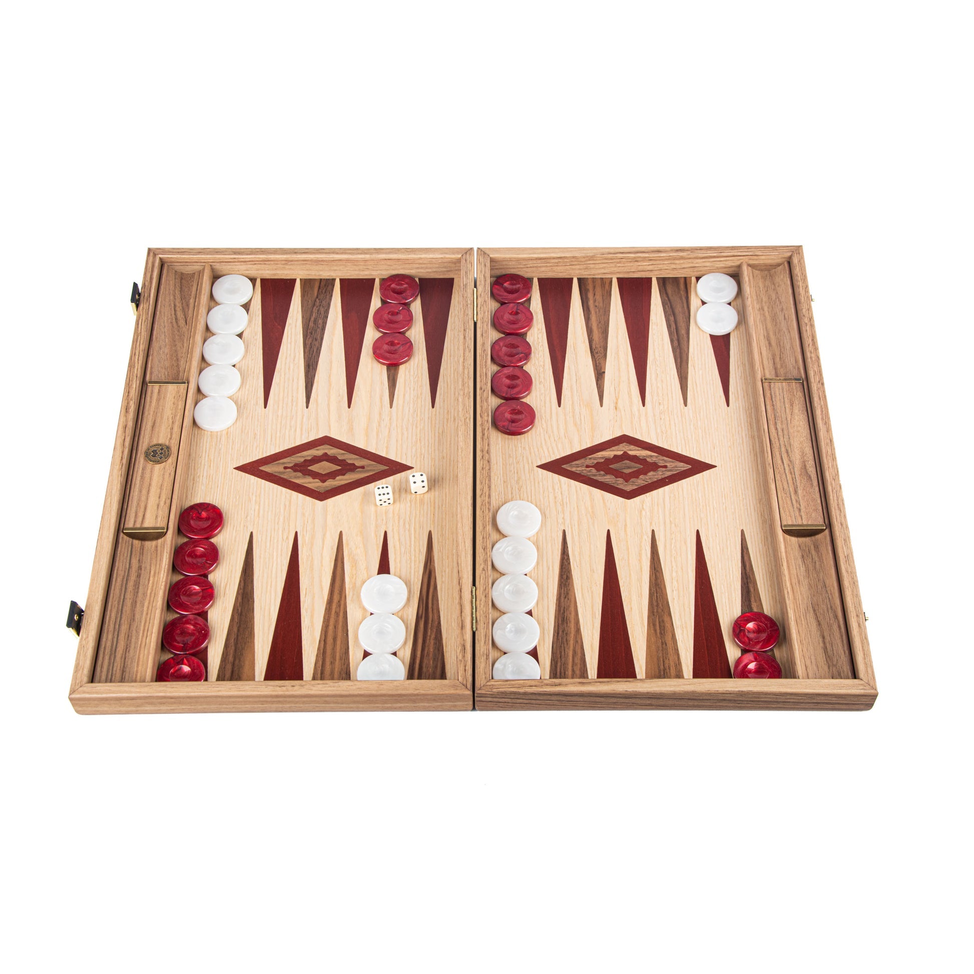 Handcrafted Oak & American Walnut Backgammon Set with Side Racks