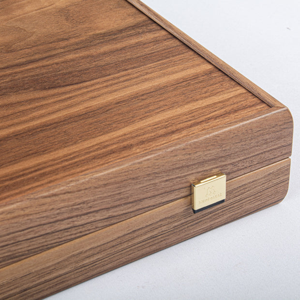 Handcrafted Oak & American Walnut Backgammon Set with Side Racks
