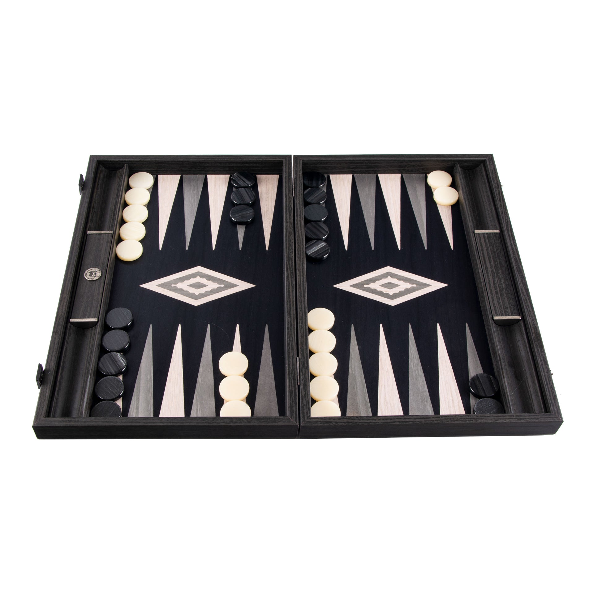 Premium Handcrafted Pearly Grey Vavona Backgammon