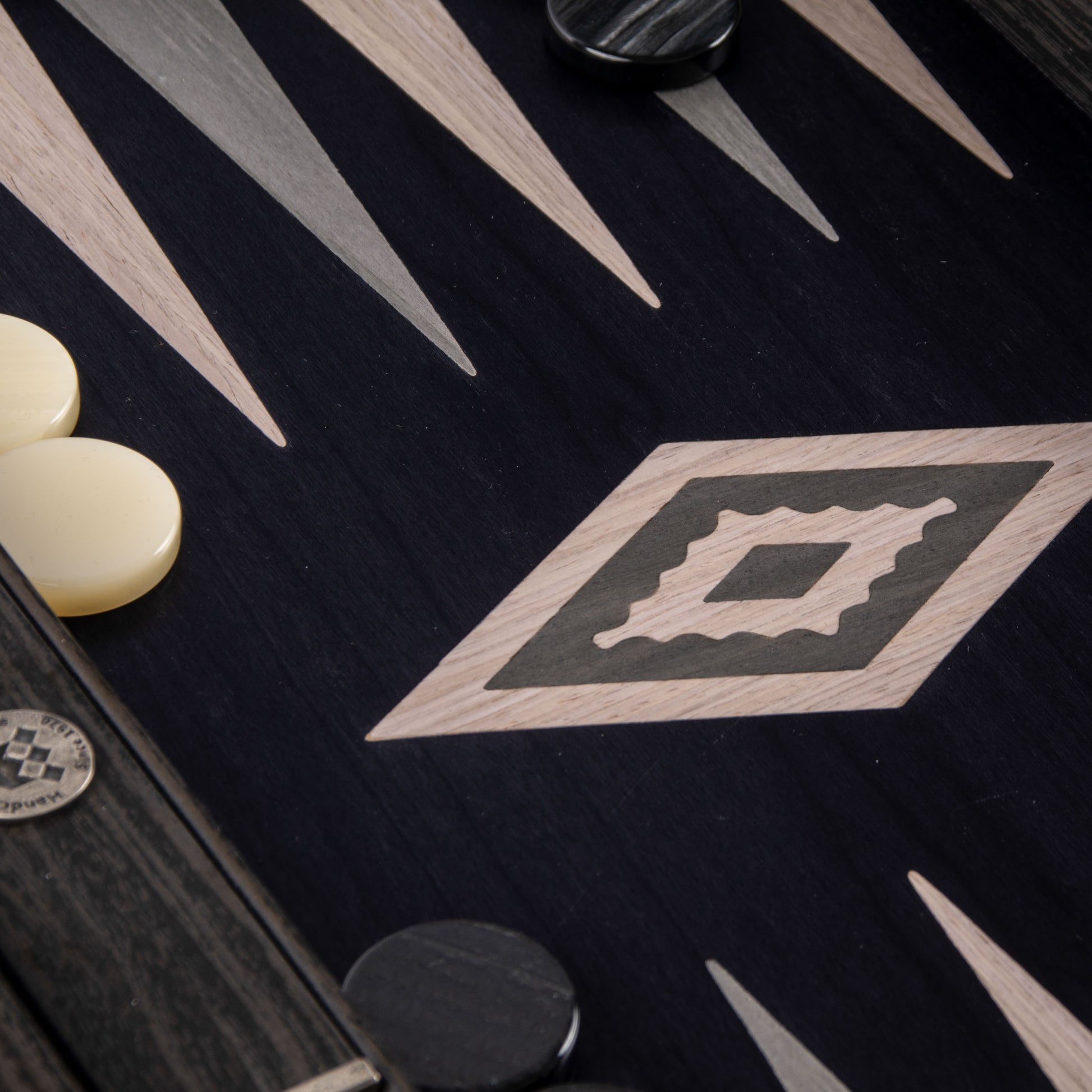 Premium Handcrafted Pearly Grey Vavona Backgammon