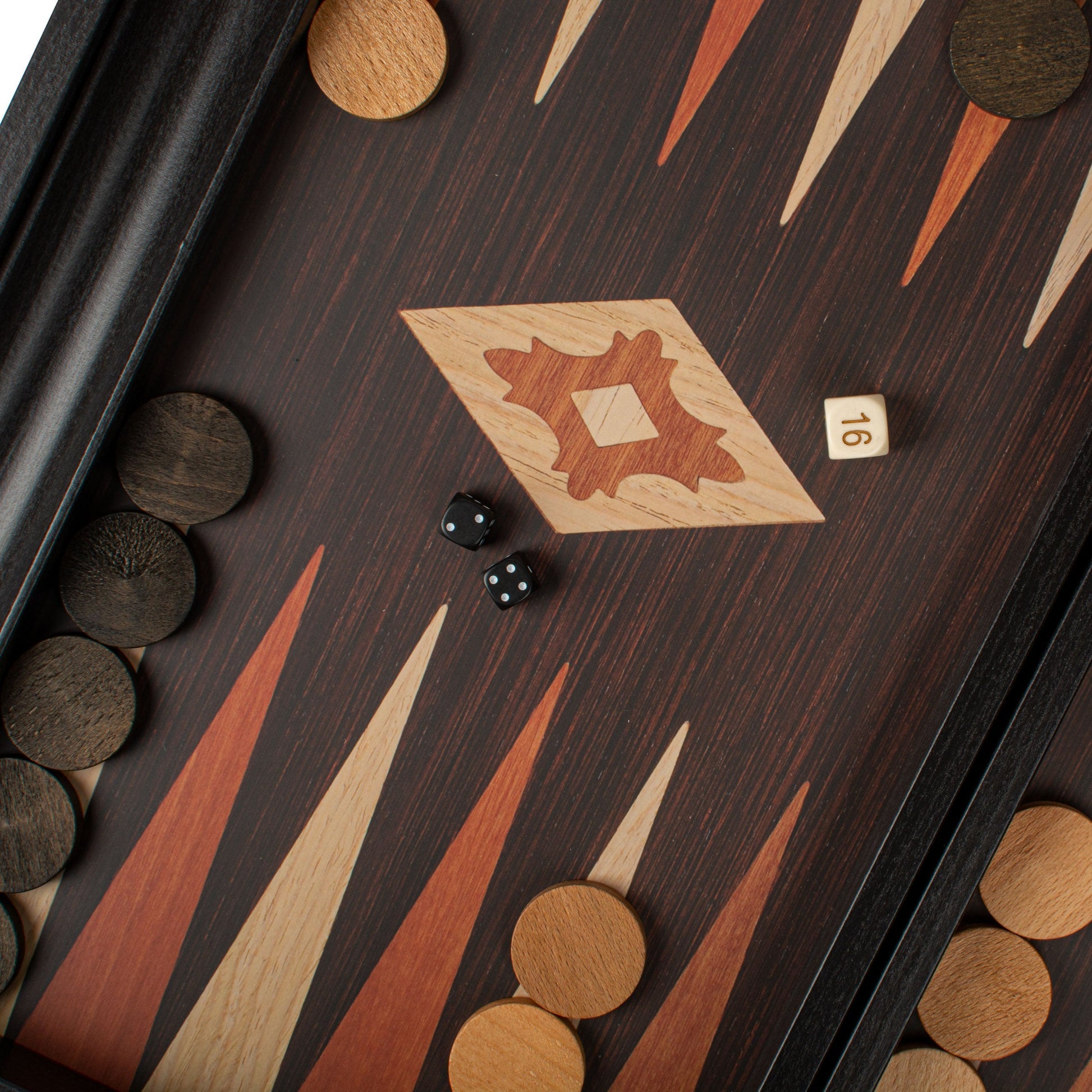 Handcrafted Wenge Replica Wood Backgammon Set with Side Racks