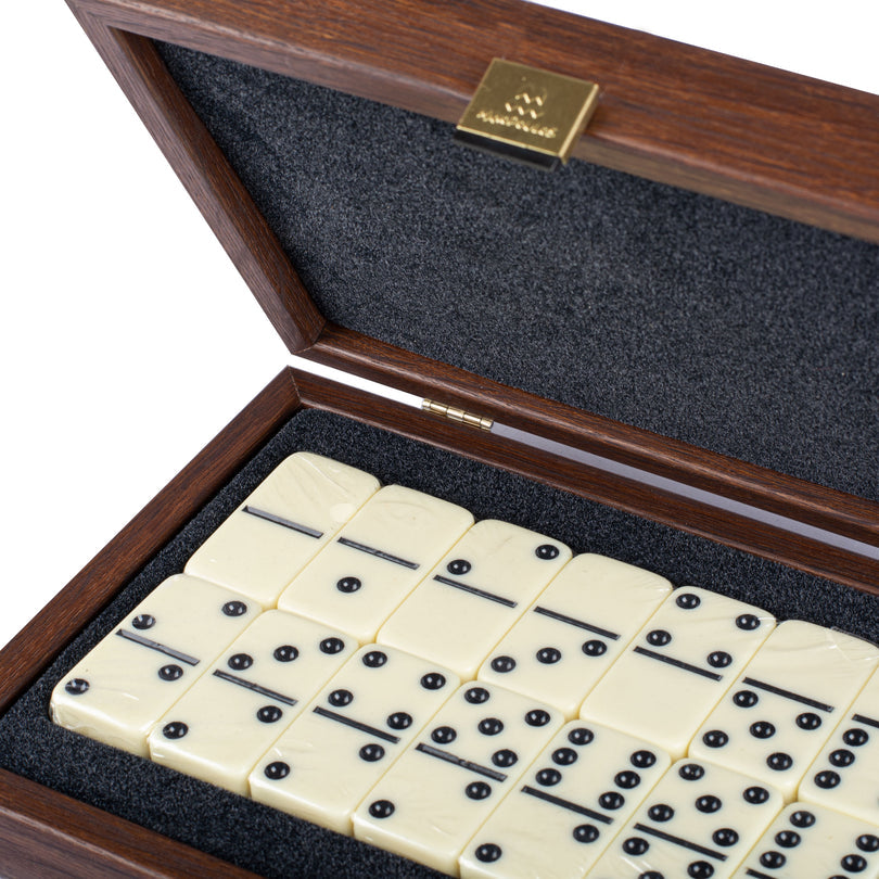 Luxury Domino Set in Wooden Case with California Walnut Burl