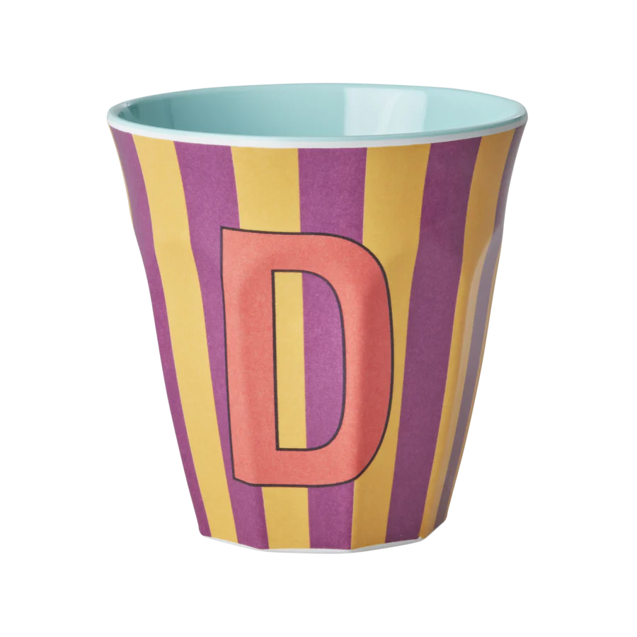 Alphabet Melamine Cups (Pink Stripes)