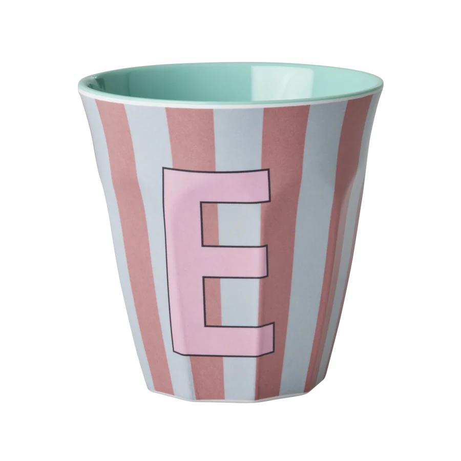 Alphabet Melamine Cups (Pink Stripes)