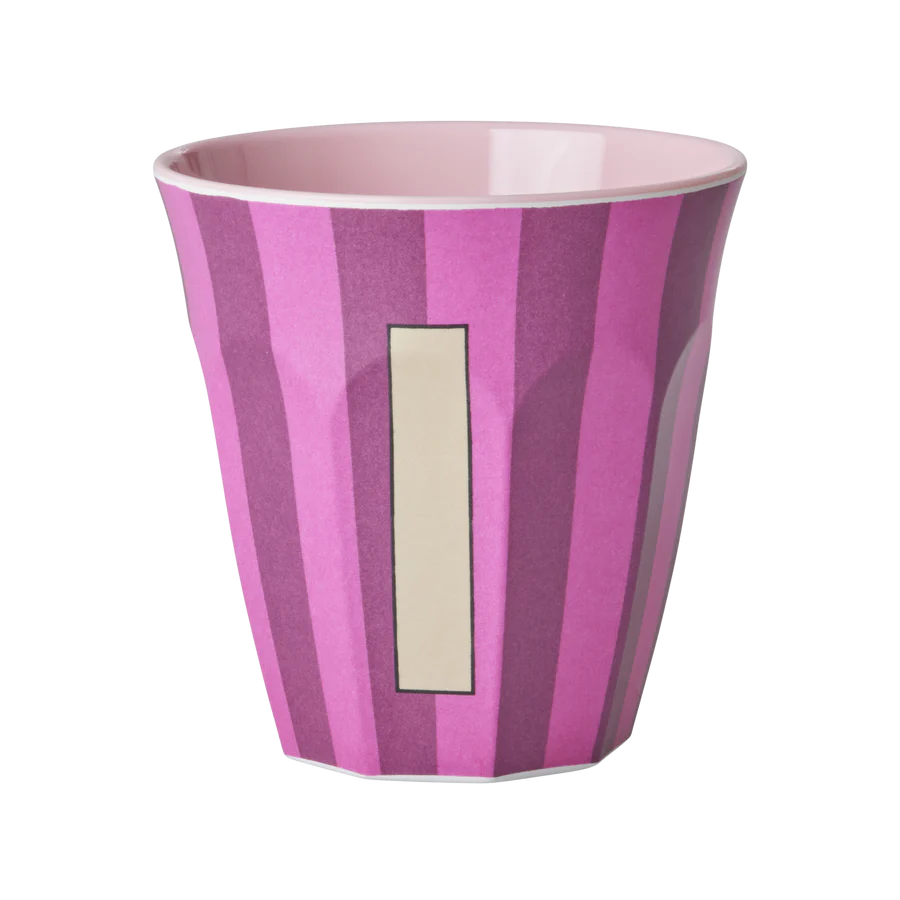 Alphabet Melamine Cups (Pink Stripes)