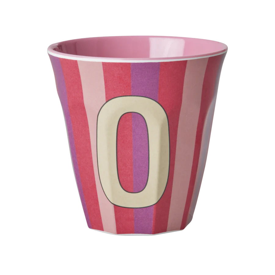 Alphabet Melamine Cups (Pink Stripes)