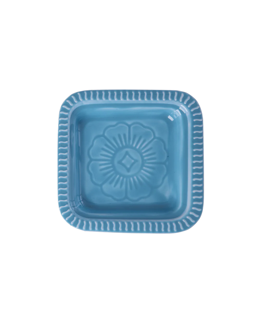 Rice Small Square Metal Tray - Embossed Details