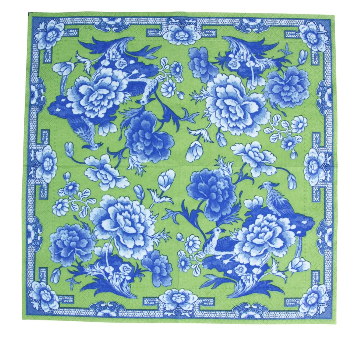 Caspari Green & Blue Plate Paper Napkin 20pcs