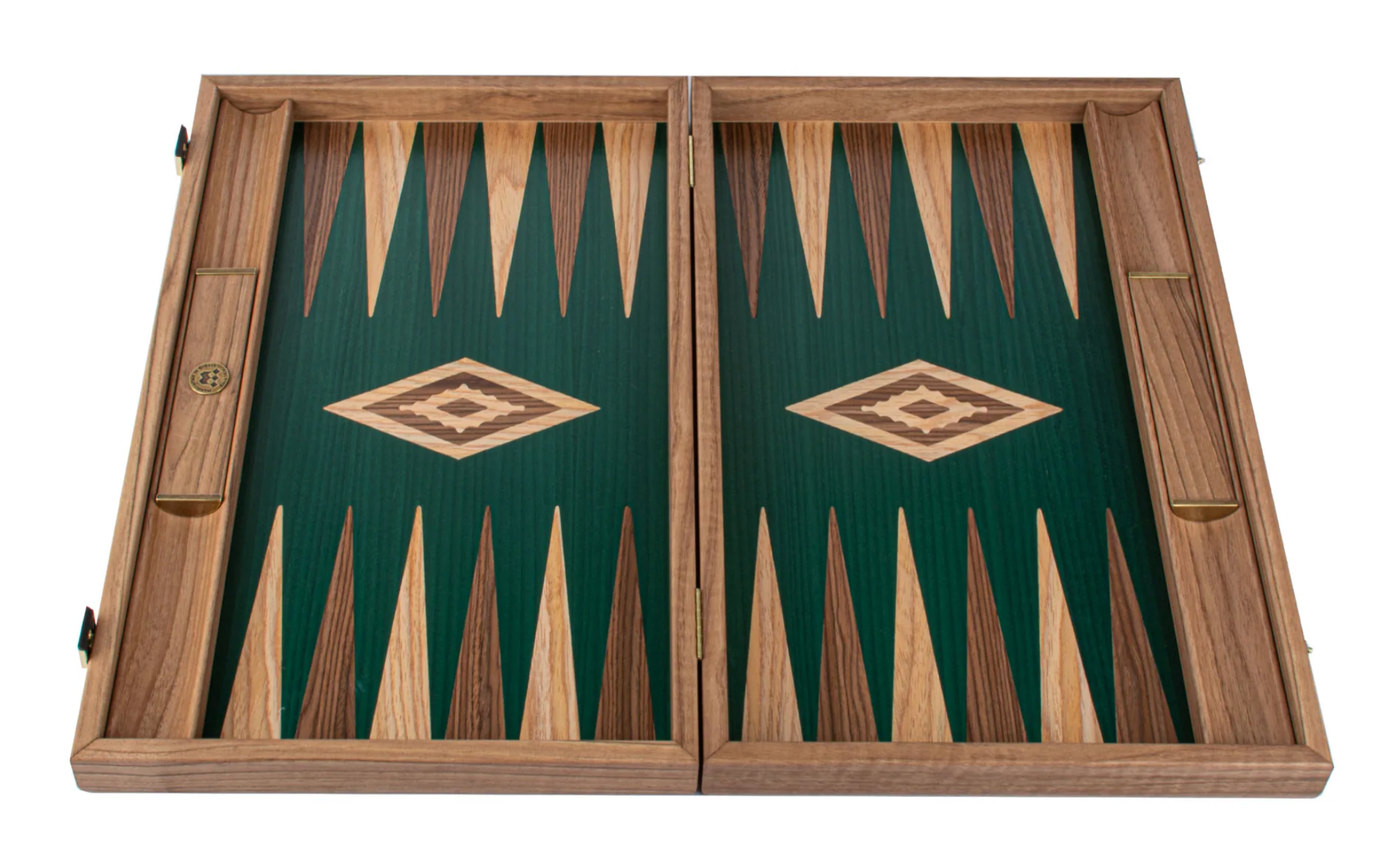 Manopoulos Premium Handcrafted Walnut with Green Oak Backgammon Set