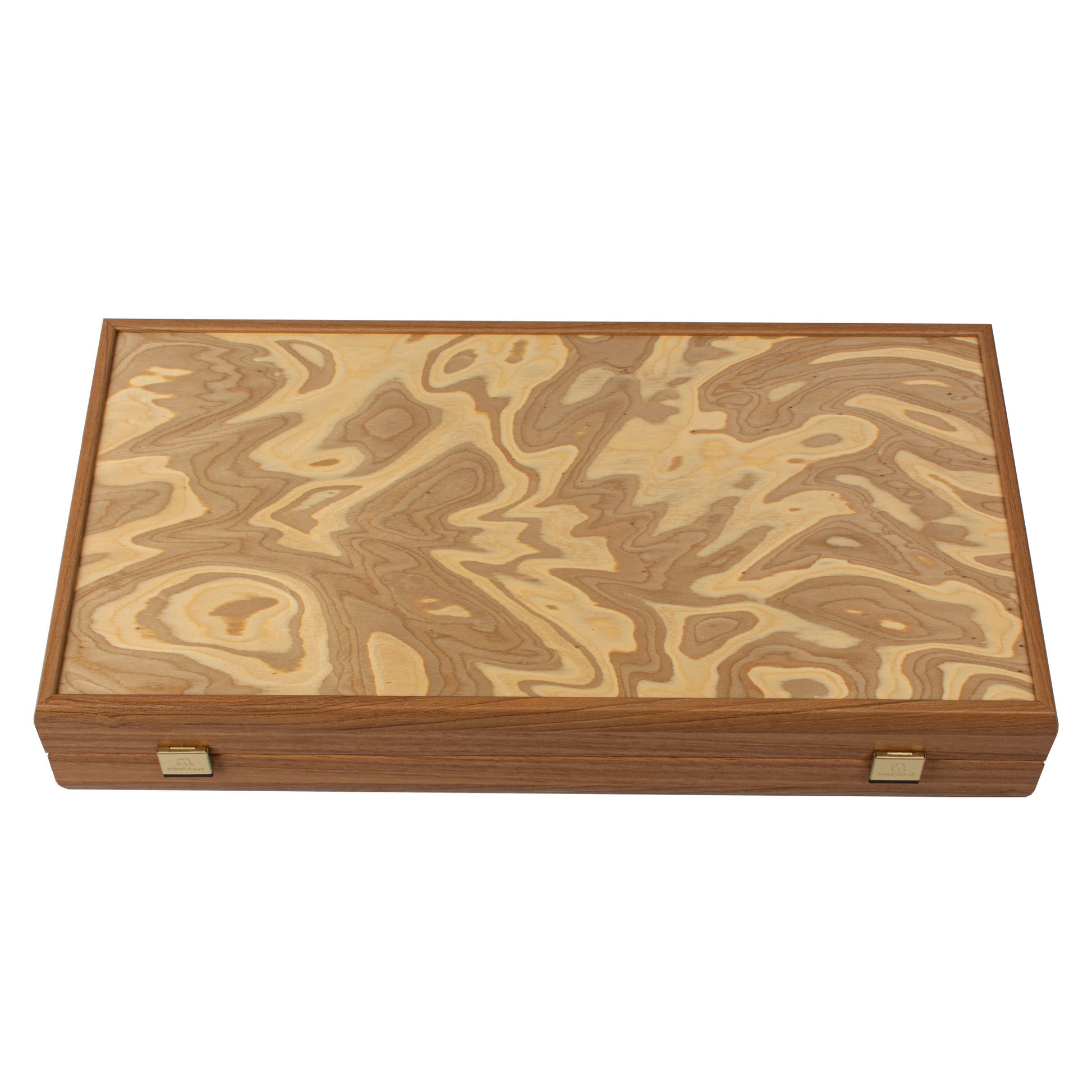 Premium Handcrafted Olive Burl Backgammon Set with Olive Wood Checkers