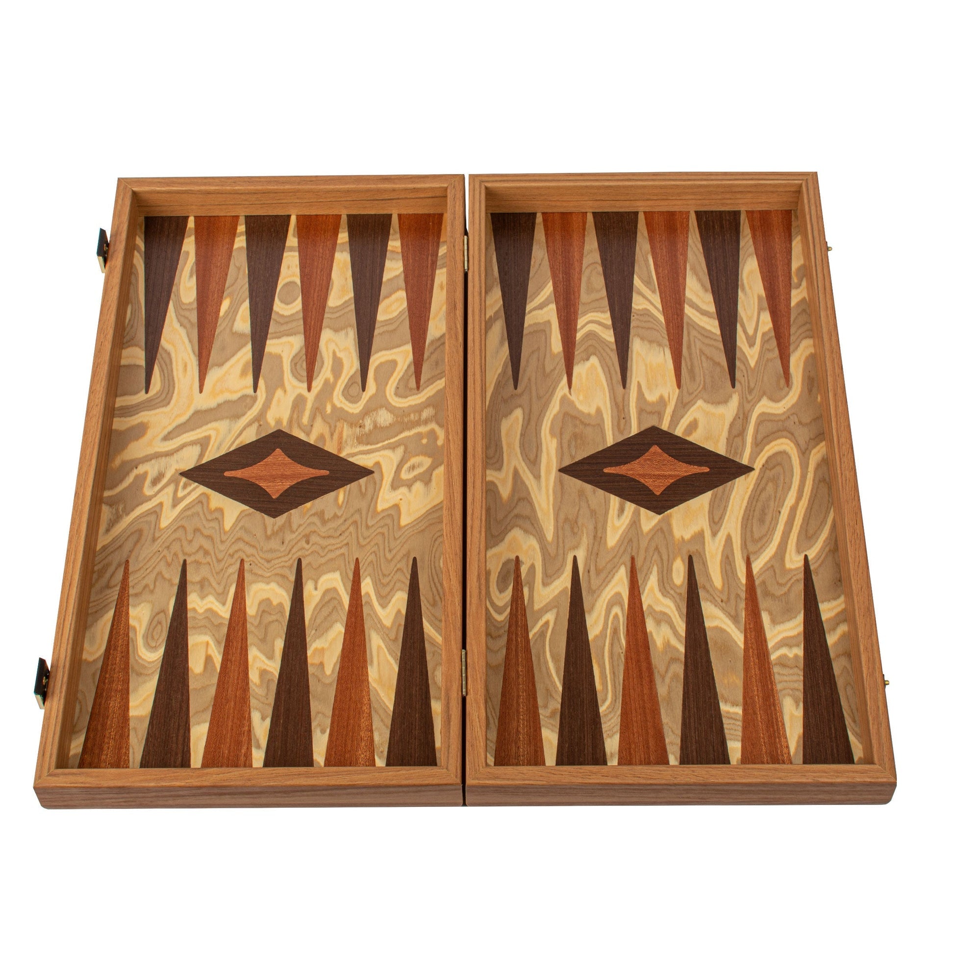 Premium Handcrafted Olive Burl Backgammon Set with Olive Wood Checkers