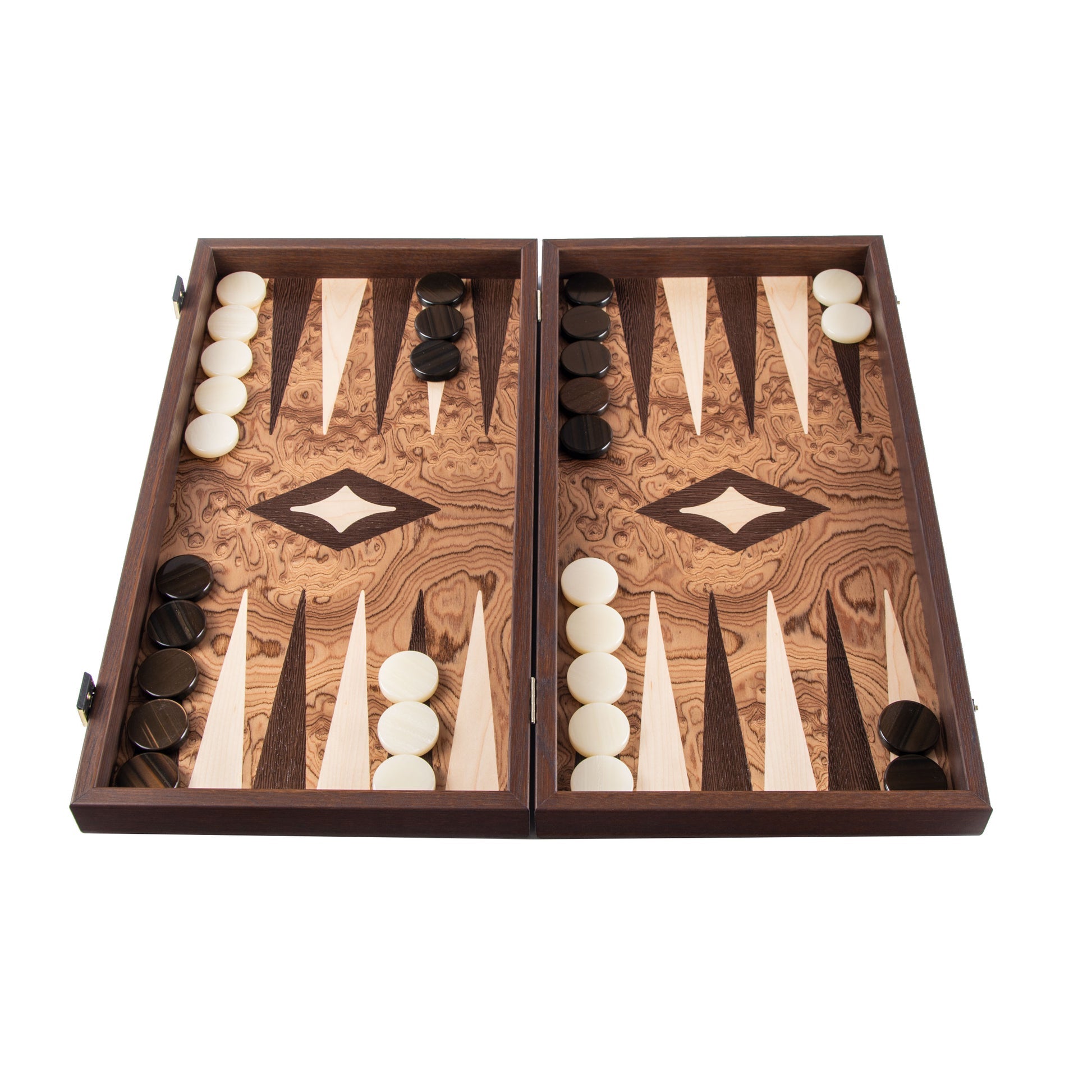 Handcrafted Premium Walnut Burl Backgammon