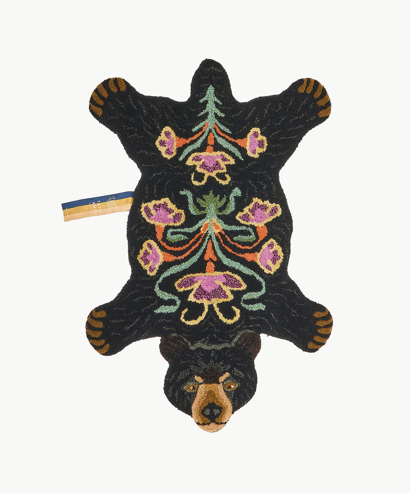 Hand-Tufted Blooming Black Bear Rug