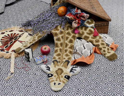 Hand-Tufted Gimpy Giraffe Rug
