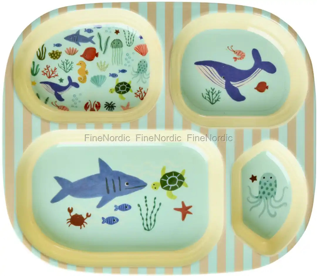 Rice Ocean Kids Melamine 4-Compartment Plate