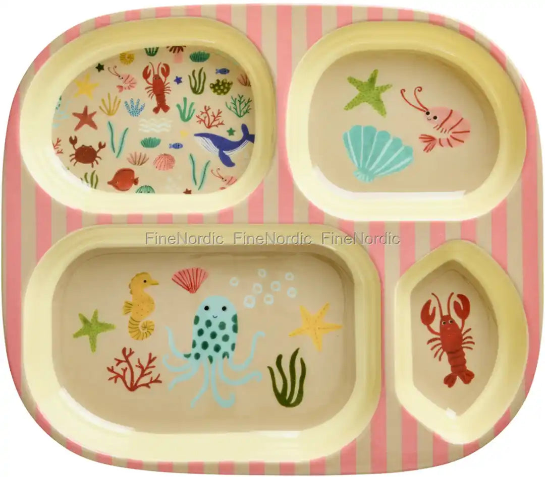 Rice Ocean Kids Melamine 4-Compartment Plate