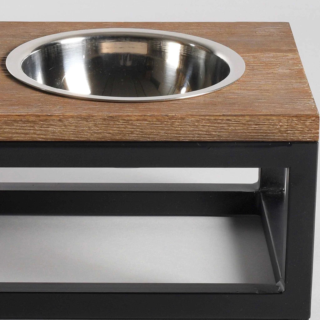 Roma Oak Elevated Pet Bowl