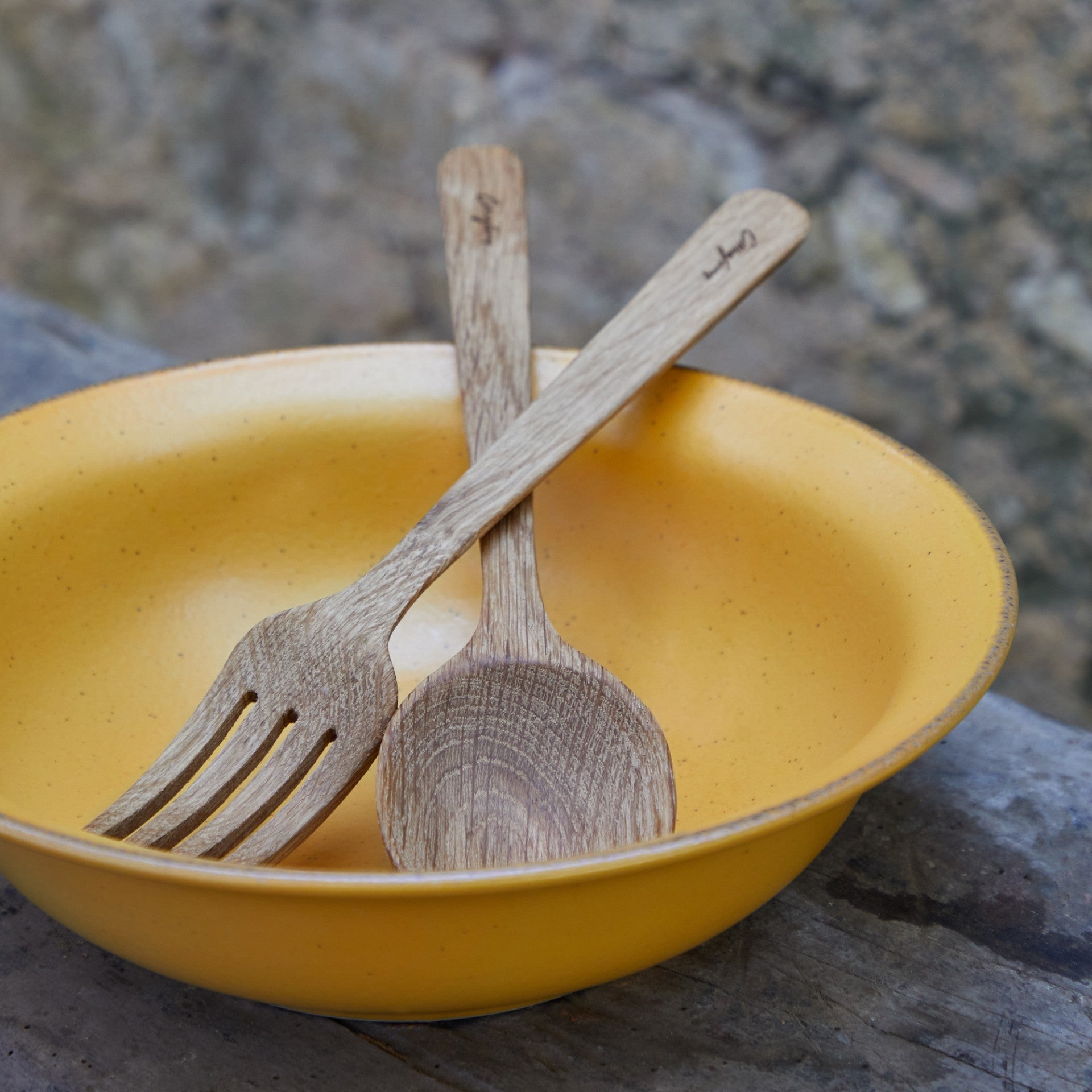 Oak Wood Spoon and Fork