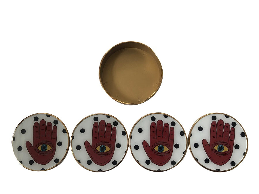 Coasters set "Sun-Hand-Eye"