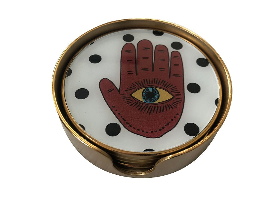 Coasters set "Sun-Hand-Eye"
