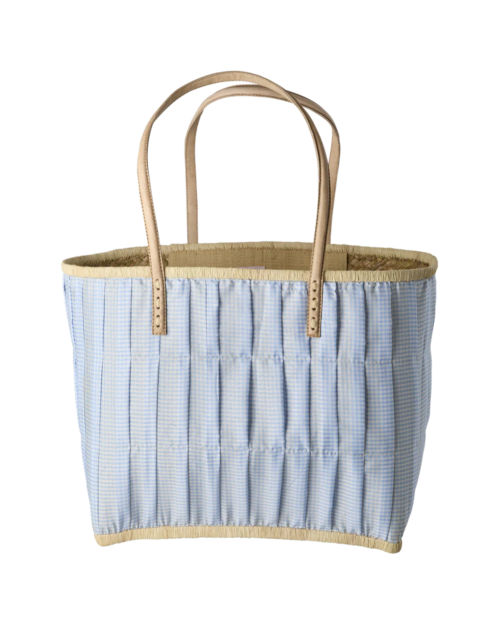 Fabric Covered Raffia Bag