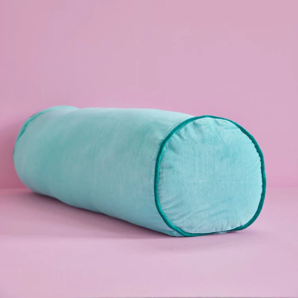 Velvet Bolster Pillow (Mint)