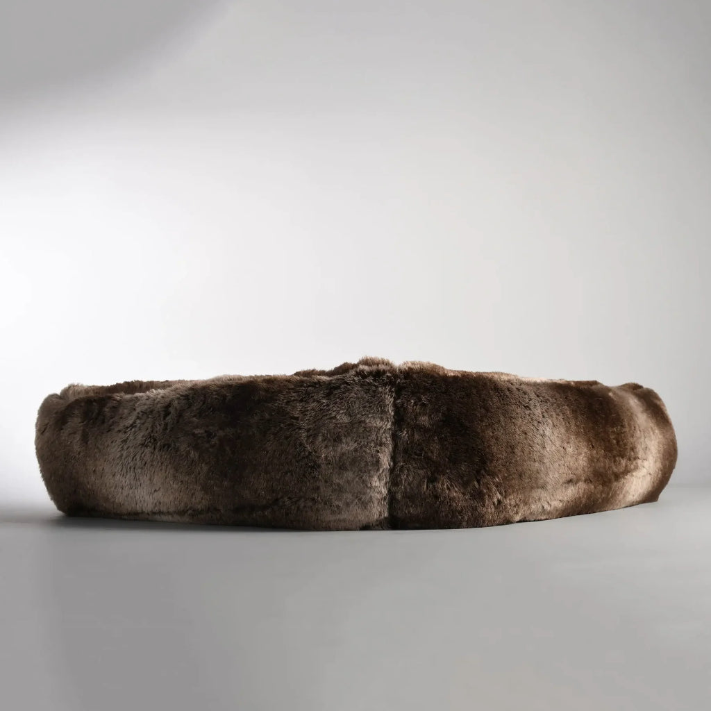 Harvey Silver Faux Fur Pet Bed