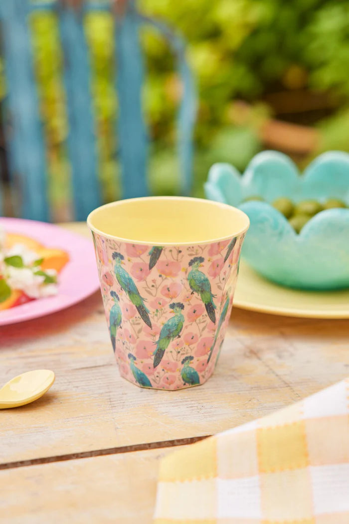 Melamine Cup Exotic Bird Print