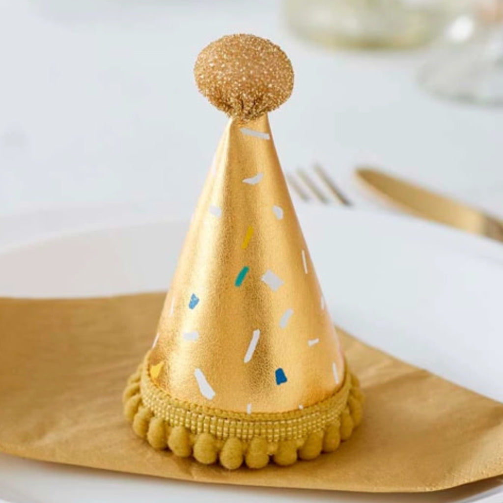 Gold Clip On Mini Party Hat