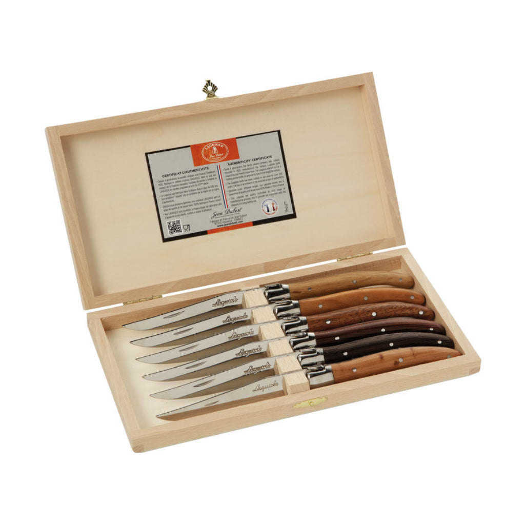 Laguiole Steak Knife Mix Wood Handles (Set of 6)