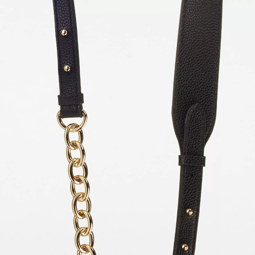 Lara Black Leather Adjustable Phone Chain