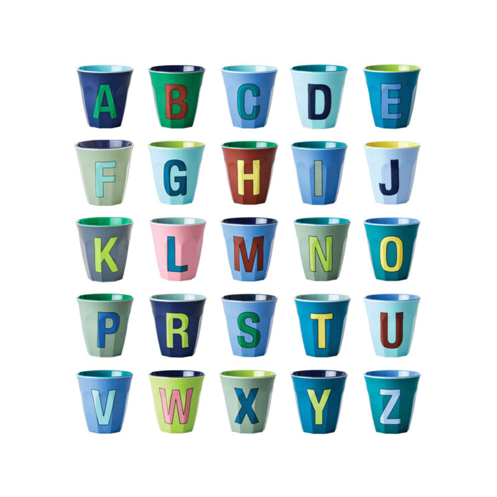 Alphabet Melamine Cups (Blue)