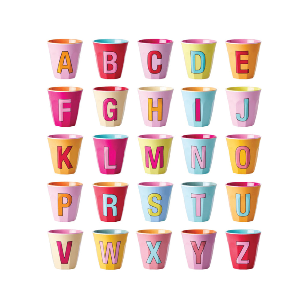 Alphabet Melamine Cups (Pink)