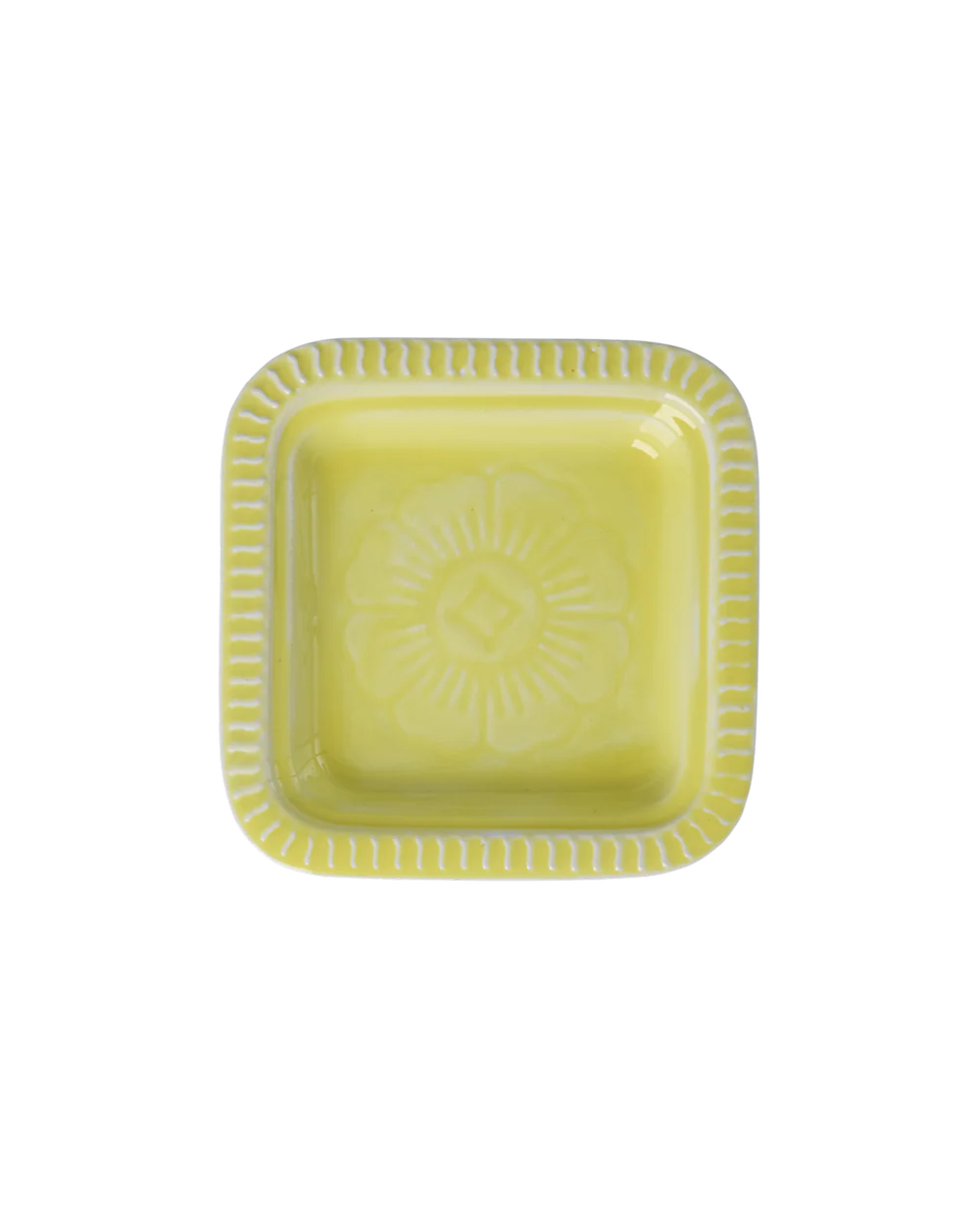Rice Small Square Metal Tray - Embossed Details