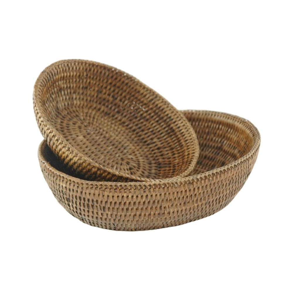 Braided Rattan Bread Basket (Set of 2)