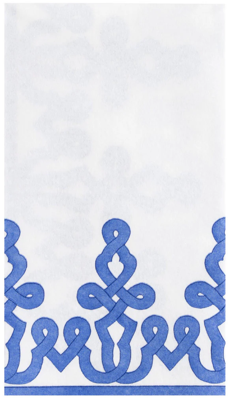 Caspari Airlaid Dessin Passementerie Riviera Blue Napkins