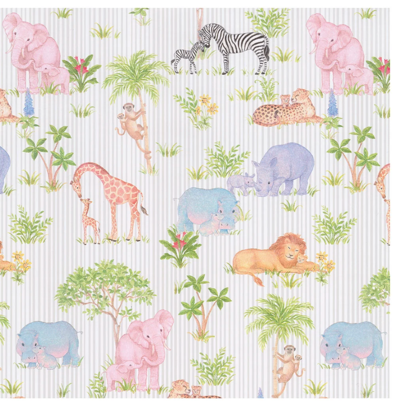 Caspari Safari Baby Paper Roll Wrap 75cm X 2.4m