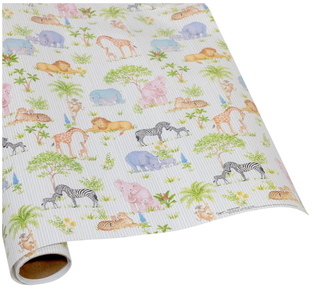 Caspari Safari Baby Paper Roll Wrap 75cm X 2.4m