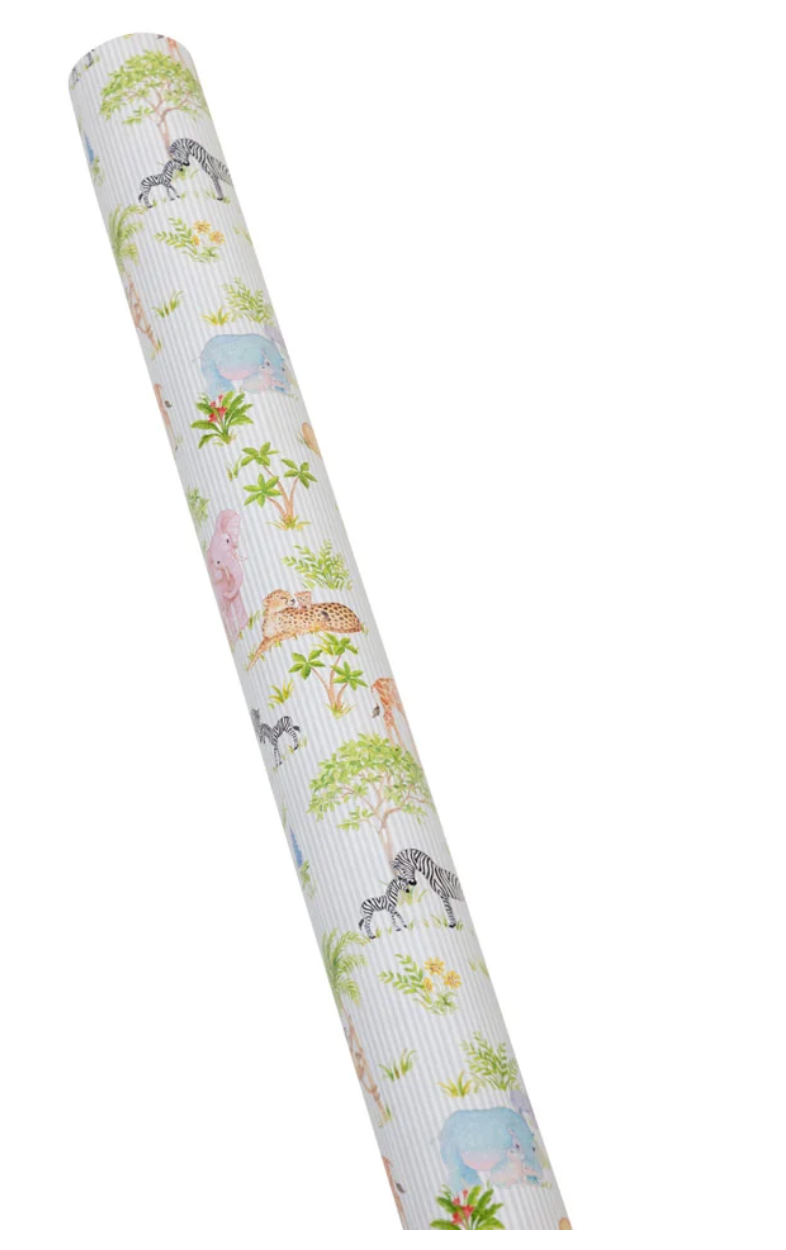 Caspari Safari Baby Paper Roll Wrap 75cm X 2.4m