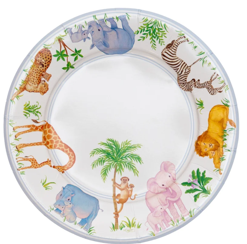 Caspari Safari Baby Salad/Dessert Plates (Set of 8)