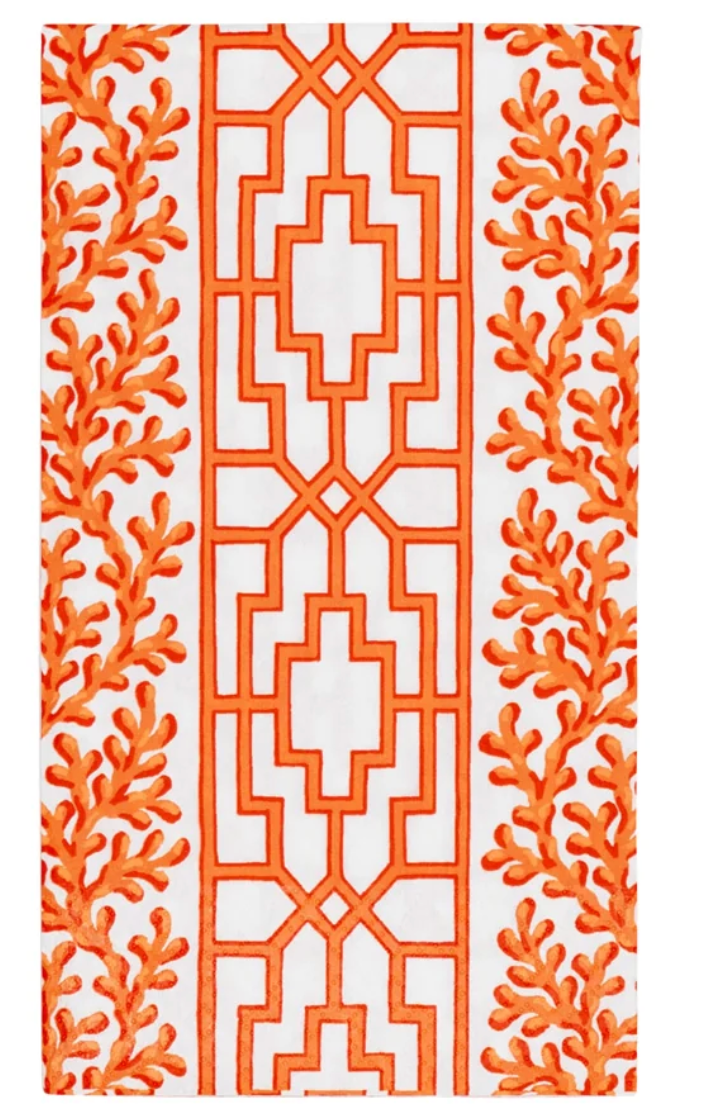 Caspari Coral & Trellis Coral Napkins