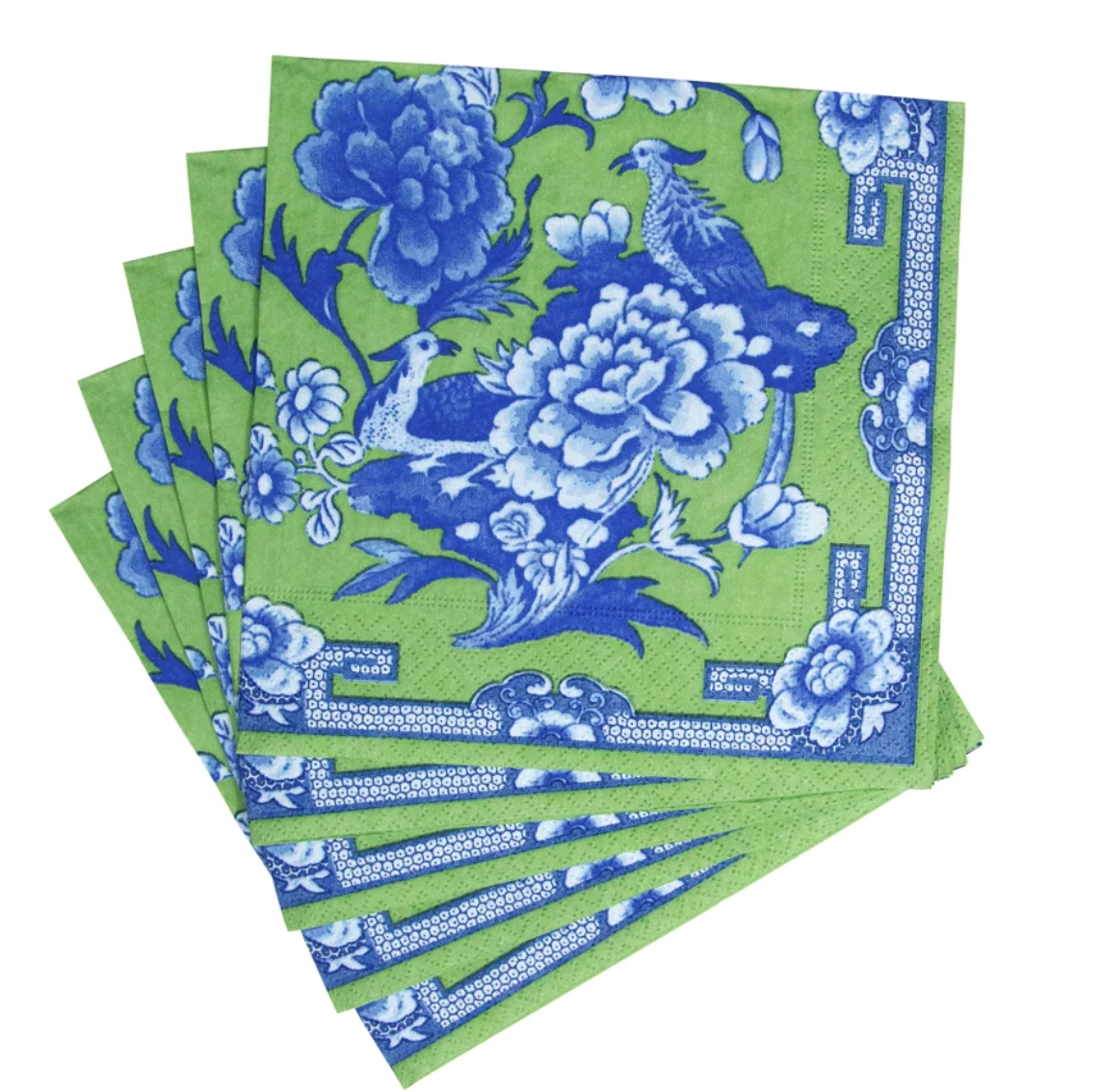 Caspari Green & Blue Plate Paper Napkin 20pcs