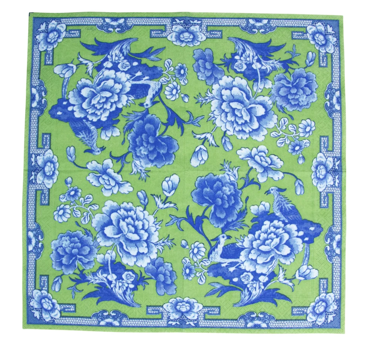 Caspari Green & Blue Plate Paper Napkin 20pcs