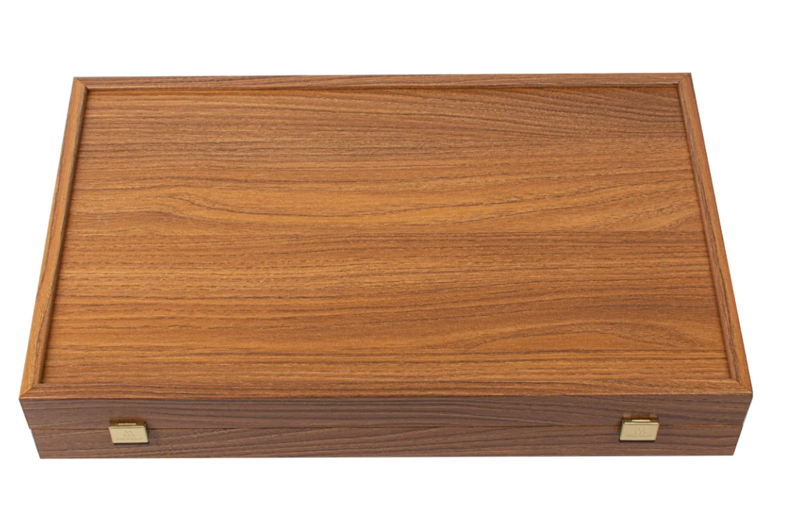 Manopoulos Handcrafted Walnut Replica Wood Backgammon Set with Side Racks