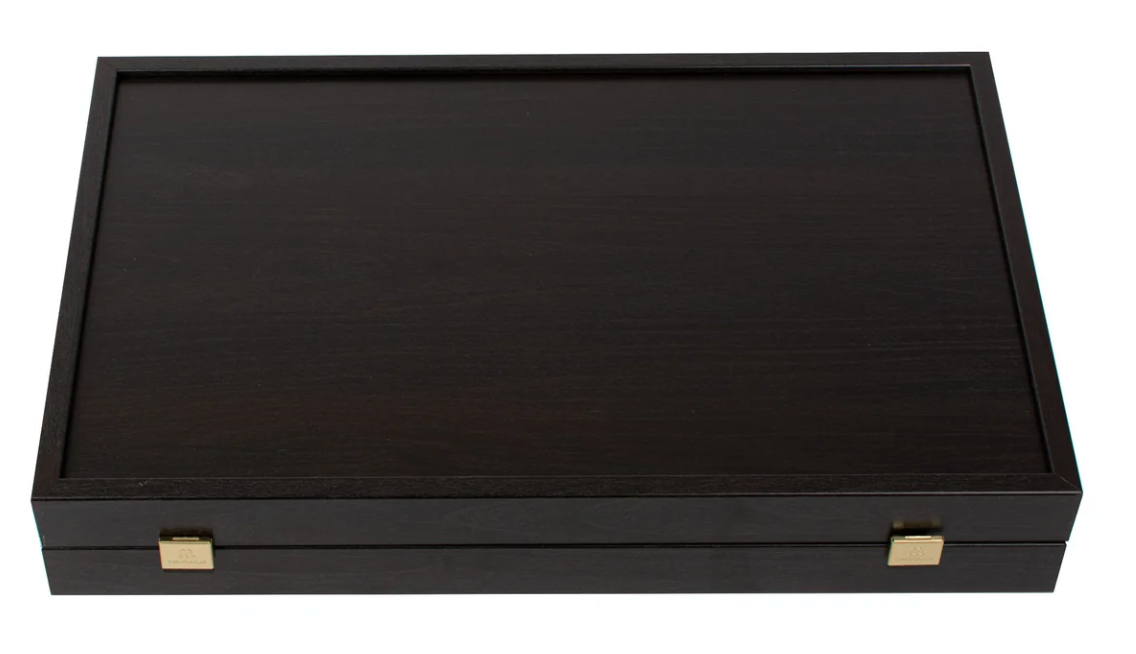 Manopoulos Handcrafted Wenge Replica Wood Backgammon Set with Side Racks - Classic Design and Quality Materials
