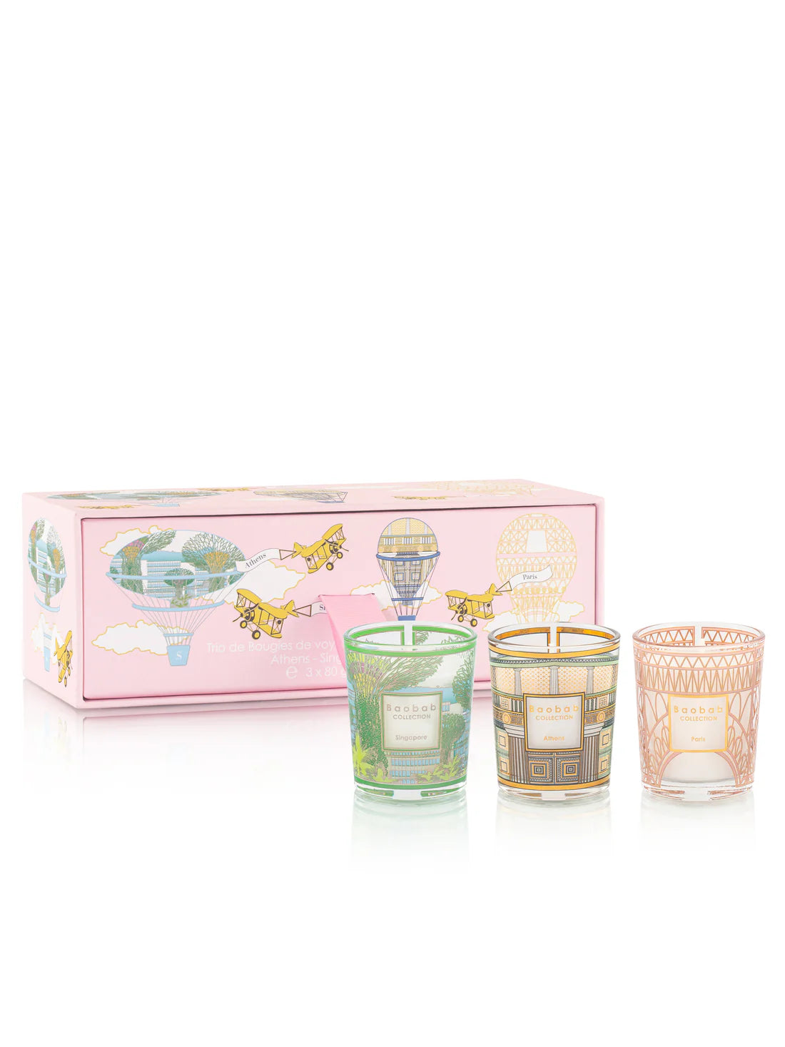 Trio Travel Candles  Singapore - Athens - Paris