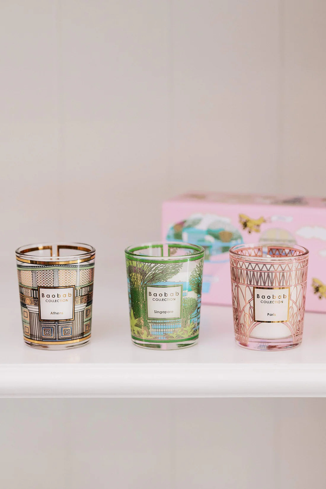 Trio Travel Candles  Singapore - Athens - Paris