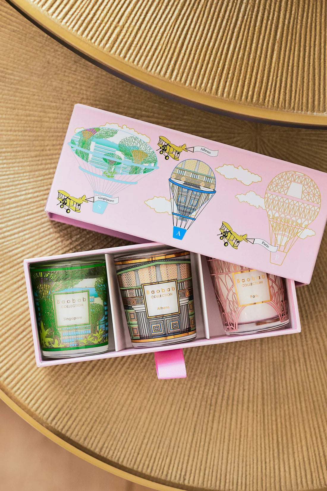 Trio Travel Candles  Singapore - Athens - Paris